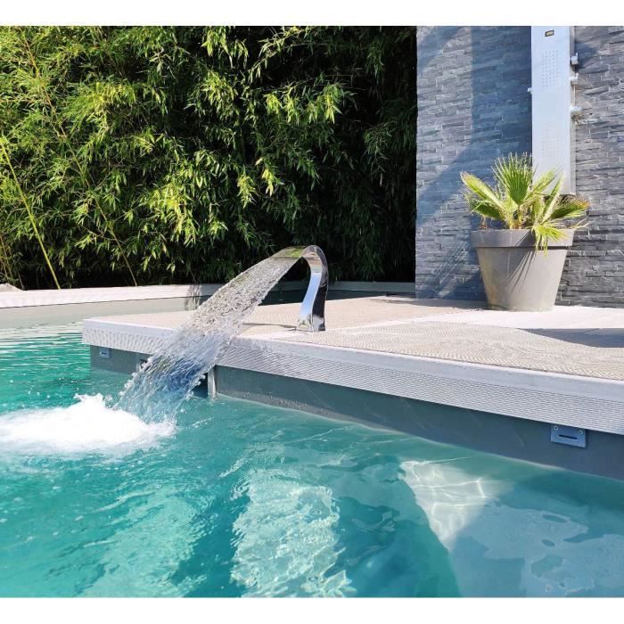 Cascade Fontaine Piscine Bassin Modèle Mini Demi coeur Hauteur 30cm
