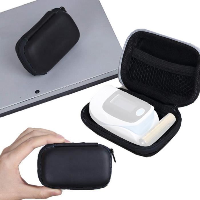 Pochette pour oxymètre de pouls pour doigt Sac de rangement pour étui portable Sac de protection noir LQB3733