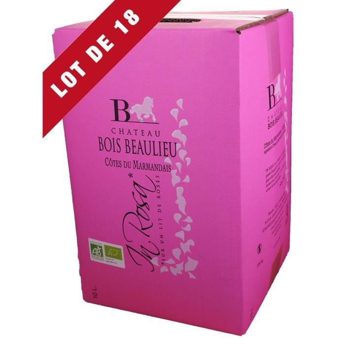18X Bag-in-Box 10L Château Bois Beaulieu Rosé AOC Côtes du Marmandais - Vin Rosé