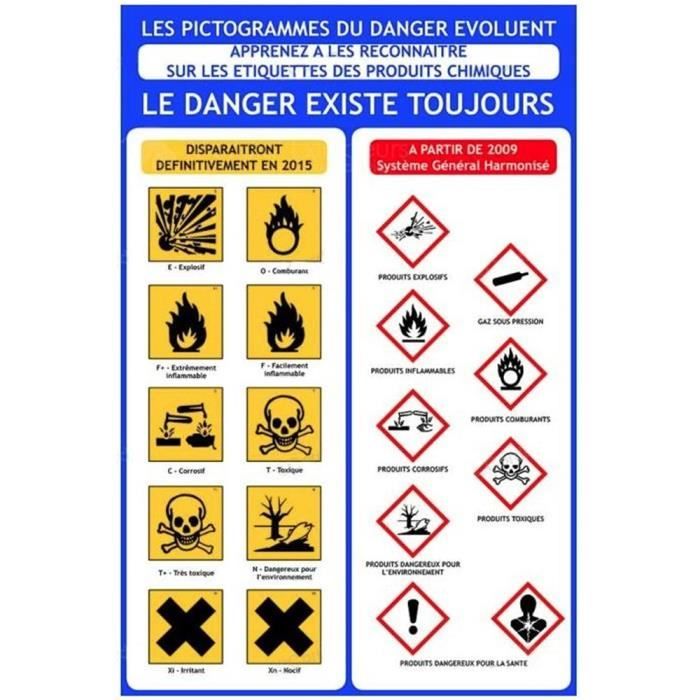 Panneau les symboles du danger 2009/2015 - Signalisation de securite Ref: SIFP0013