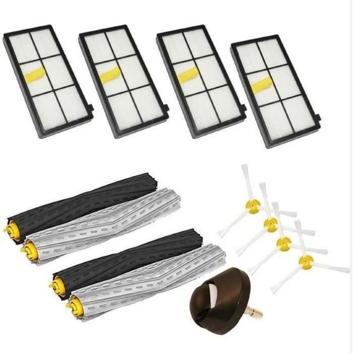Kit De Pour iRobot Roomba 800(870 880 980) volant + Extractor Brosse + 4 Filtres HEPA + Brosse Latérale Remplacement