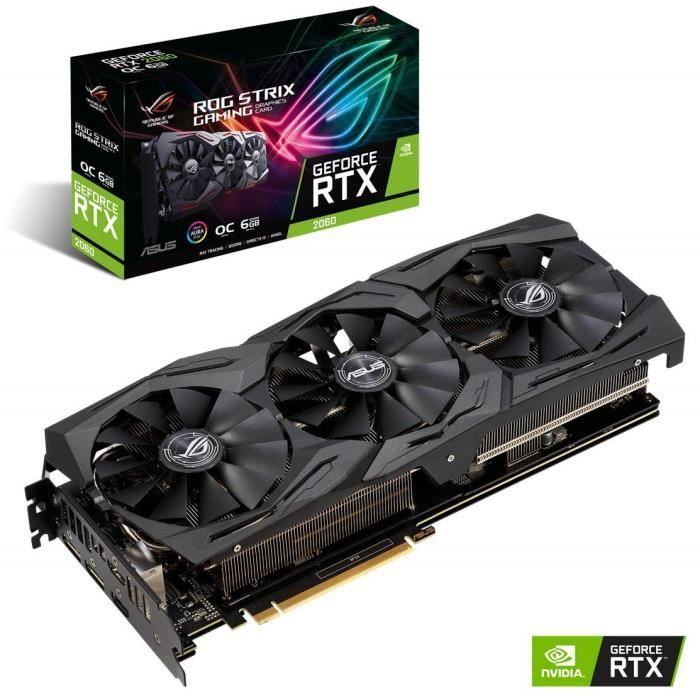ASUS ROG -STRIX-RTX2060-O6G-GAMING GeForce RTX 2060 6 Go GDDR6 - Cartes Graphiques (GeForce RTX 2060, 6 Go, GDDR6, 192 bit, 14000