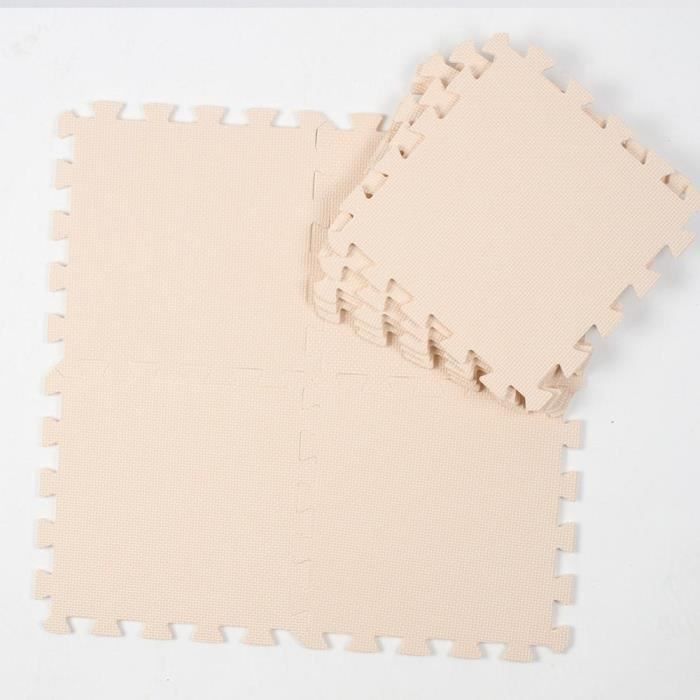 Tapis d'éveil,Meitoku bébé EVA mousse exercice de verrouillage tapis de jeu de sol tapis de protection - Type Beige-10pcs 32x32cm