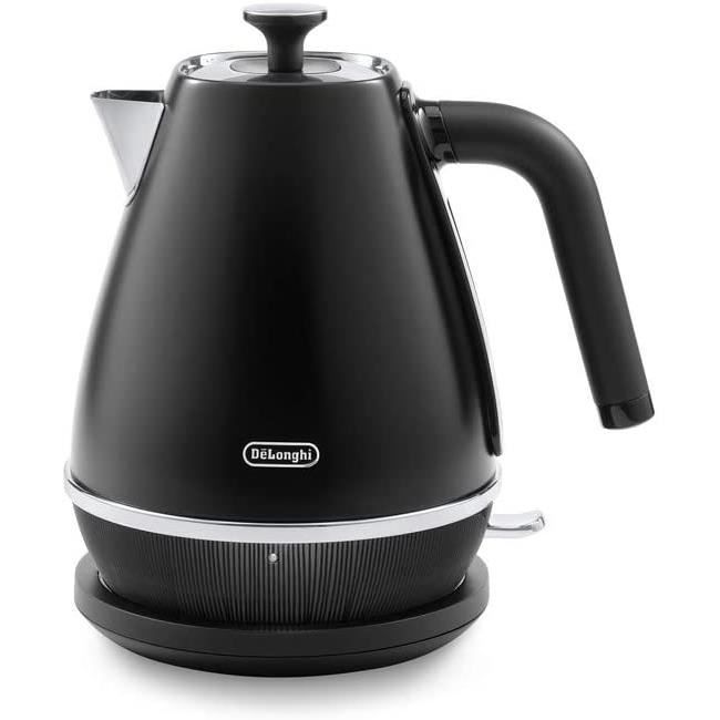 De'Longhi Bouilloire Distinta Moments KBIN2001.BK 1,7 l avec indicateur de niveau d'eau, filtre anti-calcaire amovible et lavable, c