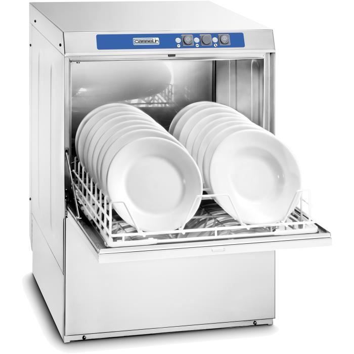 Lave Vaisselle Professionnel Pompe à Vidange et Adoucisseur - Panier 500x500 mm - 3,6 kW - Casselin