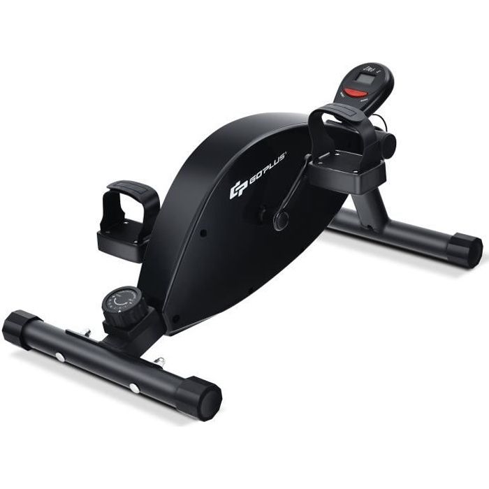 COSTWAY Mini Vélo d'Appartement Magnétique 16 Niveaux de Résistance Réglable Écran LCD 3 Inclinaisons Réglables Charge 150KG Noir