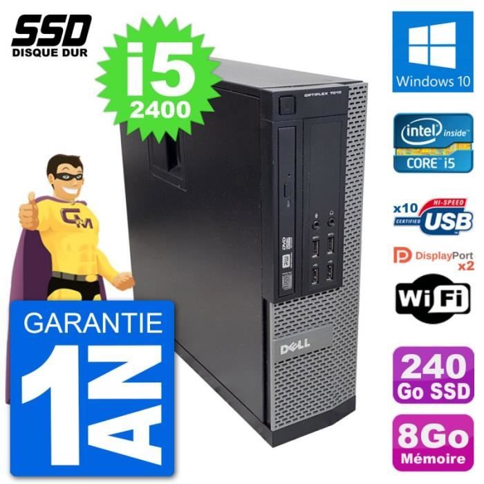 PC Dell OptiPlex 7010 SFF Intel Core i5-2400 RAM 8Go SSD 240Go Windows 10 Wifi