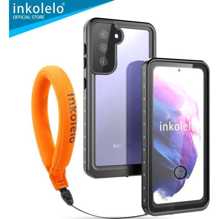 inkolelo Coque Étanche Pour Samsung Galaxy S21, IP68 Imperméable écran intégré 360 Degrés Antichoc Anti-Neige Protection (Noir)