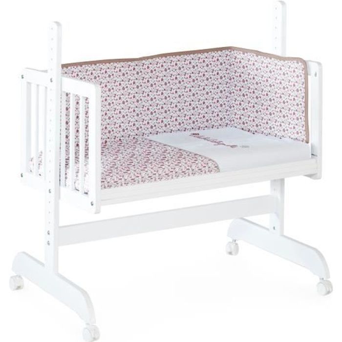 LULU CASTAGNETTE Berceau Co-Dodo avec Ensemble Garnet Liberty 55x85 cm Rose