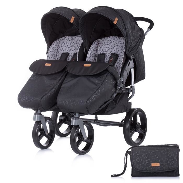 TWIX2 Poussette double pour jumeaux enfants rapprochés Grise