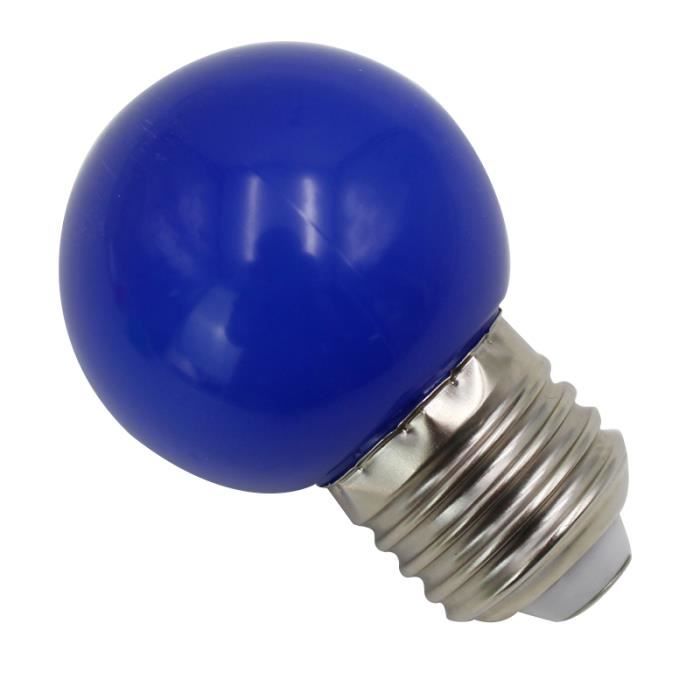 E27 Led Ampoules - E27 1w Pe Givre Led Globe Colore blanc - rouge - vert - bleu - jaune lampe 220v -1PCs(bleu)