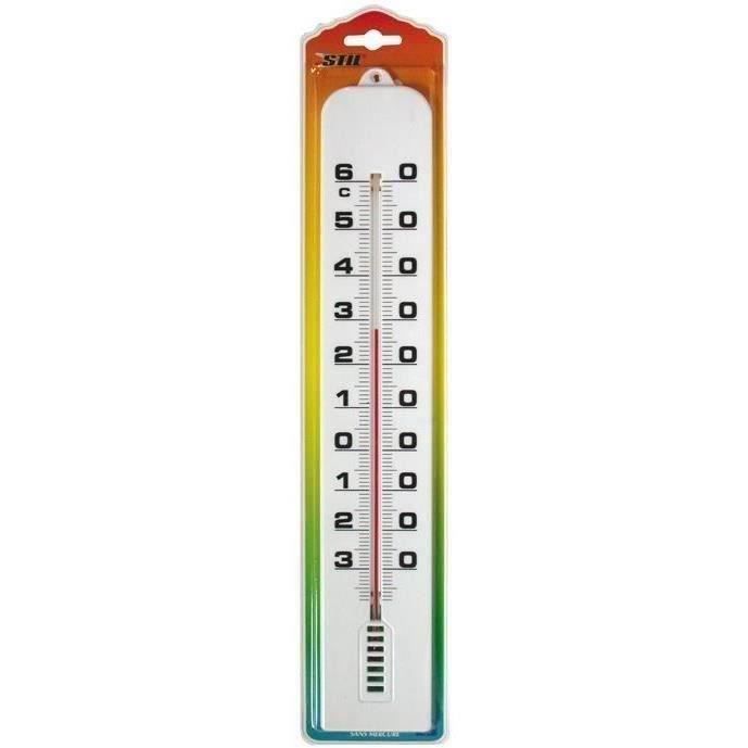 STIL Thermomètre d'ambiance en Plastique - 410 x 68 mm - Blanc
