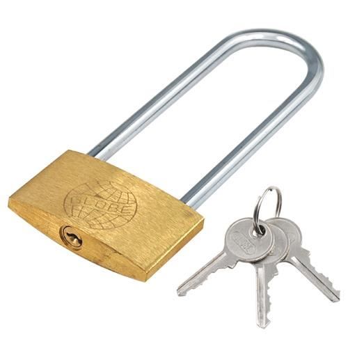 TRIXES Cadenas à Anse Extra Longue 120 mm de Long Verrou Coffre-fort Garage 3 Clés