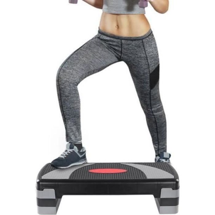 JSF38002-31.7*12 pouces Stepper aérobique étape aérobie à 3 couches exerciseur Cardio Yoga Step Aerobic Fitness pour l'entraînemen