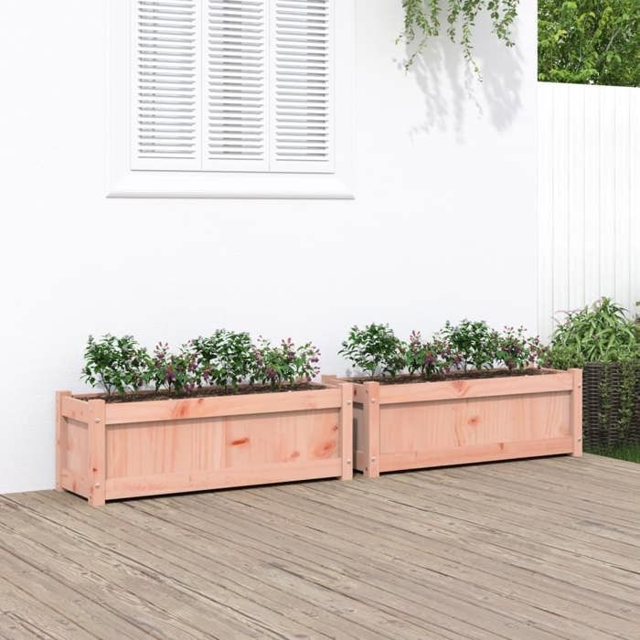 vidaXL Jardinières bois douglas 2 pcs 31x31 cm - vue 2