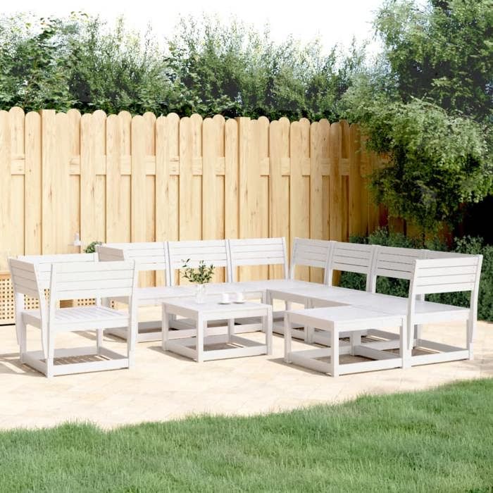 vidaXL Ensemble Salon Jardin 8 pcs Bois Pin - vue 2