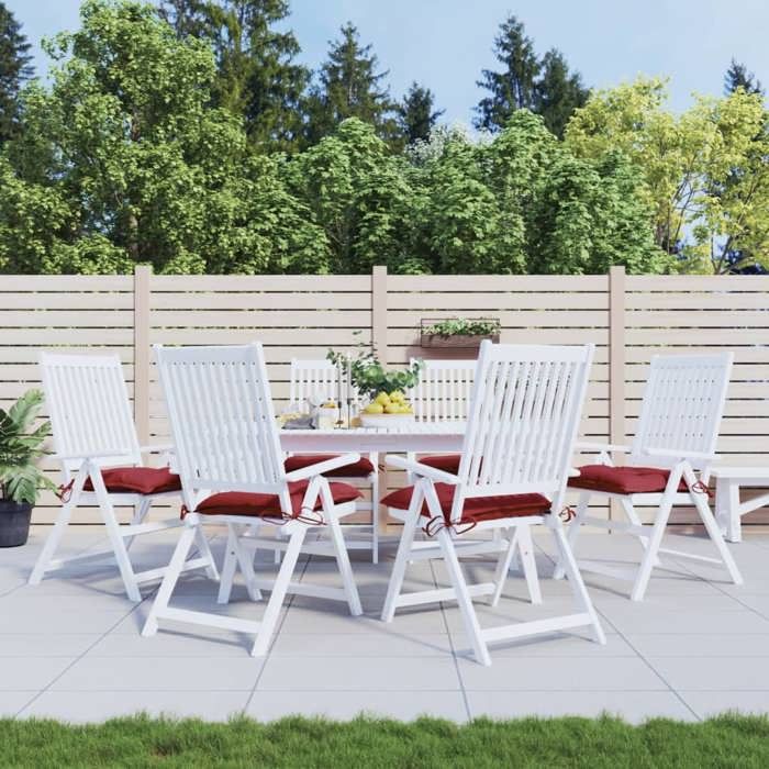 vidaXL Lot de 6 Coussins de Palette Galette de Siège Imperméable Coussin de Jardin Décoration dExtérieur Terrasse Rouge 361536