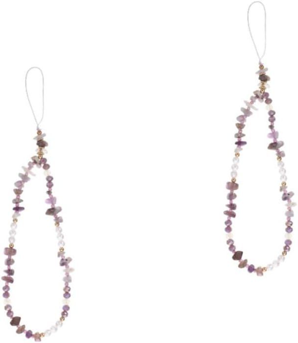 Lot De 2 Lanières Téléphone Bohème Avec Perles – Bracelet De Poignet Anti-Chute Pour Femmes Et Filles