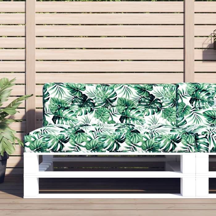 vidaXL Coussin de palette à motif de feuilles 120x40x12 cm Tissu 360635