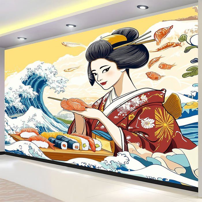 Papier peint carpe koï | Art mural exotique