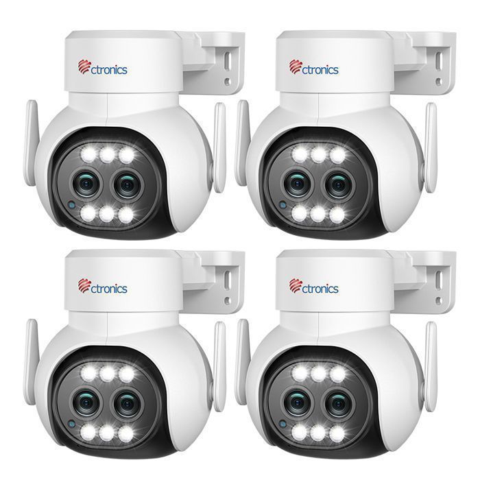 Ctronics PTZ Caméra Surveillance Extérieur 4MP 6x Zoom Hybride 2 Objectifs Détection Humanoïde WiFi 2.45GHz Lot de 2 - vue 2