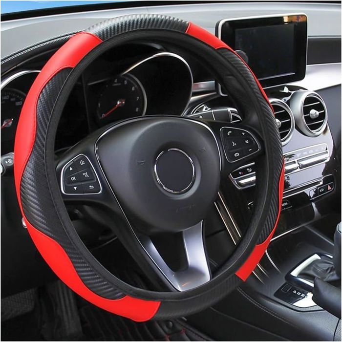 Housse Volant MEWANT Pour Peugeot 308 2013-2021 | Cuir Microfibre Avec Couture Rouge
