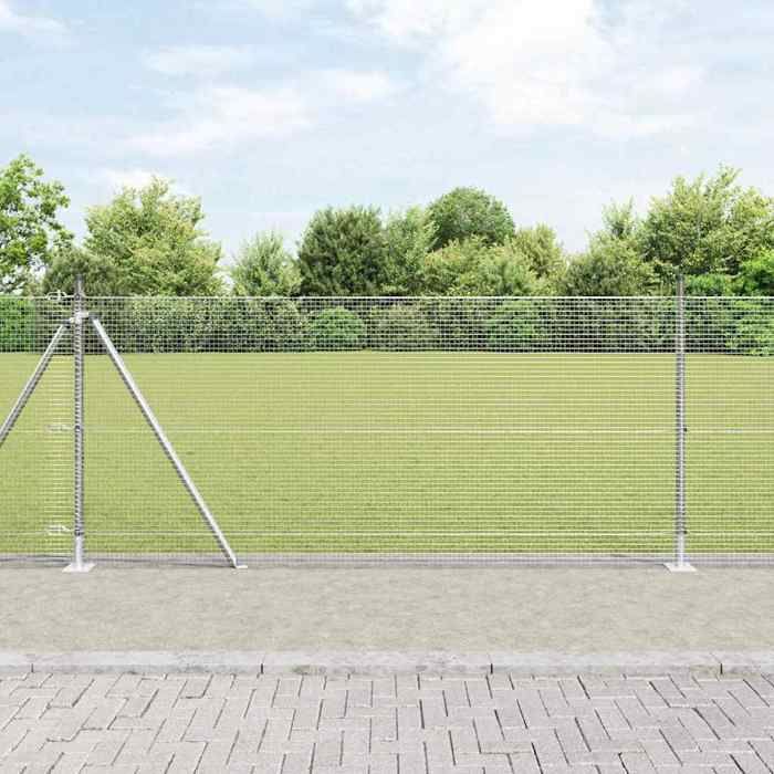 vidaXL Clôture Hexagonale 1.2x100 Acier Poteaux de Clôture 13 pcs Verts Ø32 mm 170 cm Acier Galvanisé - vue 4