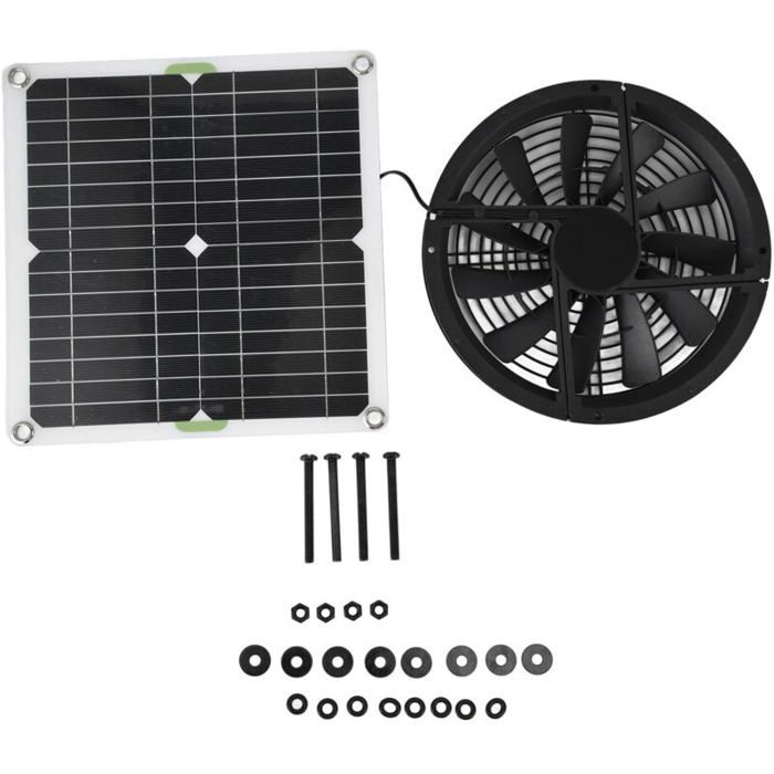 Meilleurs prix pour Kit ventilateur panneau solaire panneau solaire 100W étanche ventilateur dextraction rond 10 pour poulailler serre hangar
