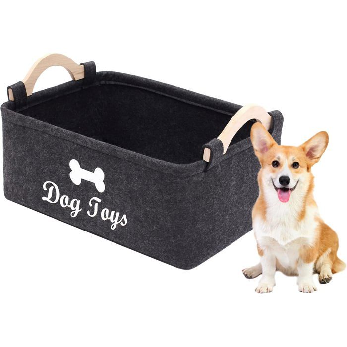 Corbeille daccessoires pour animaux de compagnie panier de stockage de vêtements boîte de stockage de jouets - Gris foncé