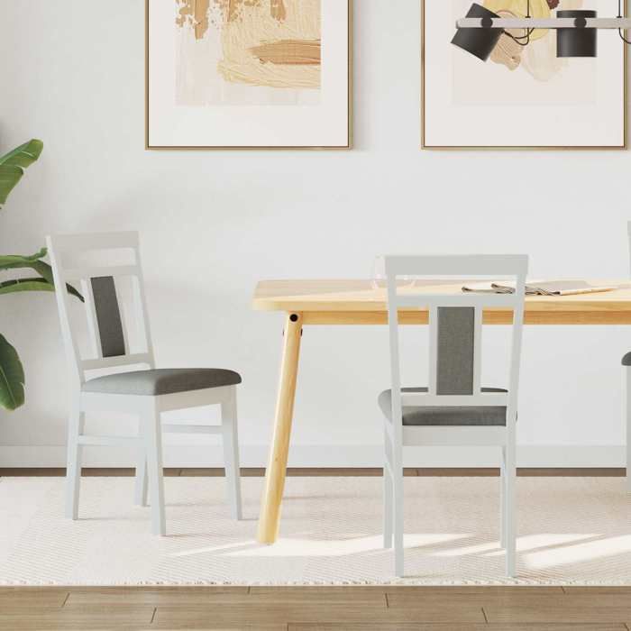 （ON SALE)Chaise de salle à manger 2 pcs - Chaises de cuisine - Maximum 110 kg - Blanc et Gris - 36x44 5x91 5 cm @FR(239106)
