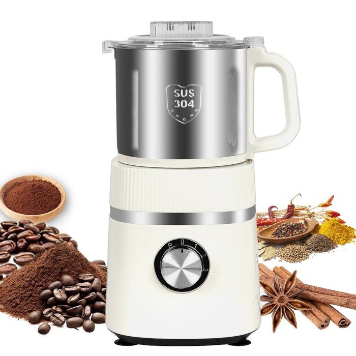 Moulin à café en Acier Inoxydable électrique de 800ml 3réglages broyage à Sec Humide à 26000TR/Min pour Grains café Poivre céréales