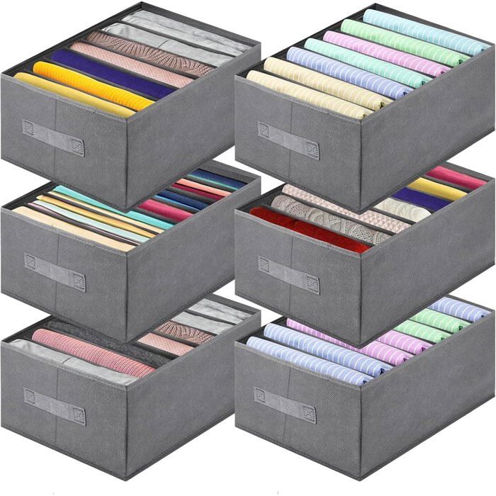 Organisateur armoire pliable - DOK - 6 pièces - 36x26x17 cm - 7 compartiments - Poignée solide - Nylon haute qualité