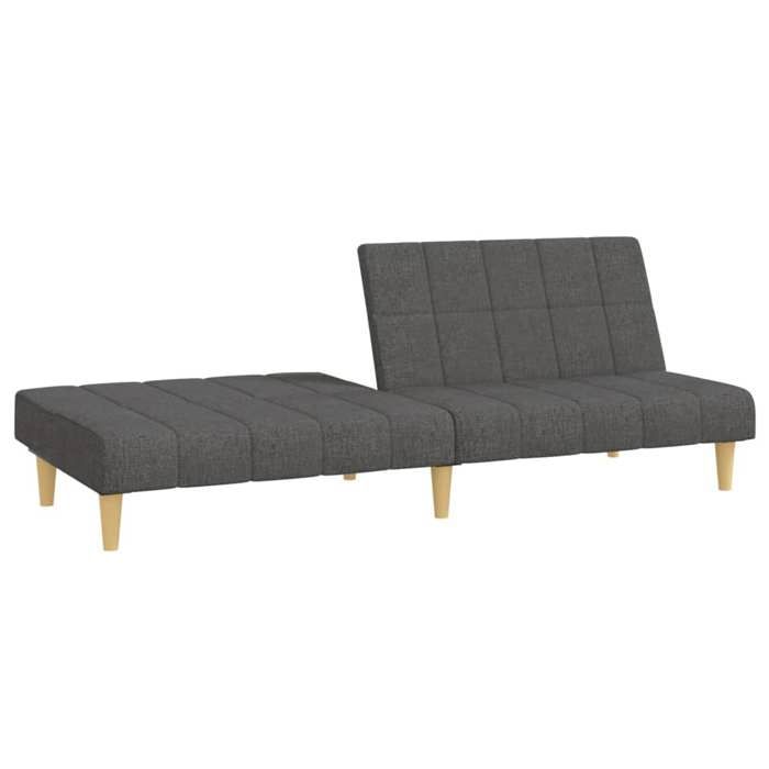 Canapé-lit convertible 2 places - SOLOMOON - Gris foncé - 200x84 5x69 cm (canapé) - 200x100x32 cm (lit)