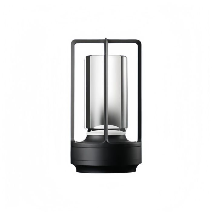 Lampe de Chevet LED Rechargeable USB 3 Températures de Couleur Design Moderne en Aluminium et Acrylique - Noir