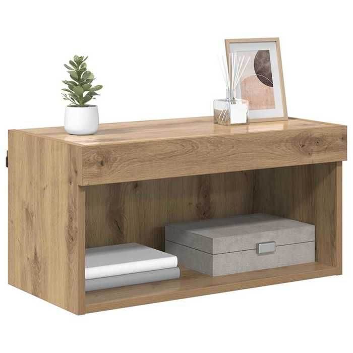 En soldes - Ensemble meuble TV - Marron MEUBLE HI-FI - TABLE TV - avec LED Chêne artisanal Bois dingénierie_5924