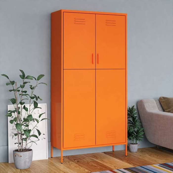 Armoire de rangement Orange - Garde-robe - Orange 90x50x180 cm Acier A15657