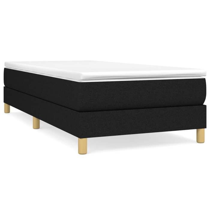 Structure/Cadre de lit à lattes - Classique - noir 90x190 cm tissu - Lit couchage _05924156