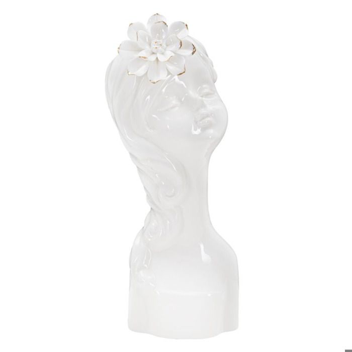 Vase Young Lady en porcelaine blanche avec détails dorés - Réf. VK8681847401827