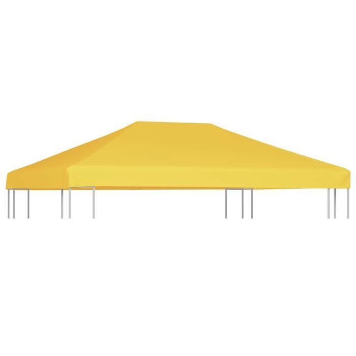 Toile de toit de belvédère 270 g/m² 4x3 m durable - vidaXL - polyester - jaune - 4 x 3 m - imperméable - avec fixations fmb54l766