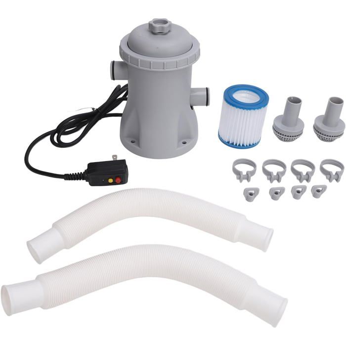 Pompe de filtration pour piscine - PZCC - Modèle Kit - Kit de filtres - Plastique durable - Filtration efficace
