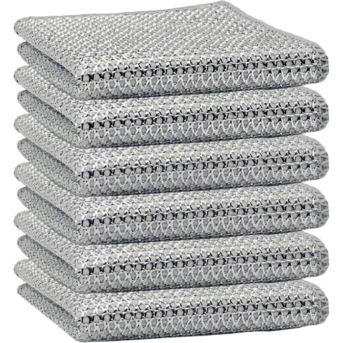 6 Pièces Chiffon De Nettoyage En Métal Chiffons À Vaisselle En Fil Métallique Double Couche Chiffons À Vaisselle Torchon Mul[BI151]