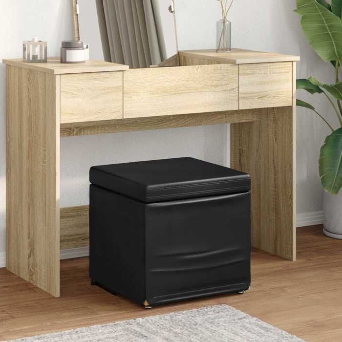 vidaXL Tabouret Noir Cuir Synthétique et Bois Composite 876756