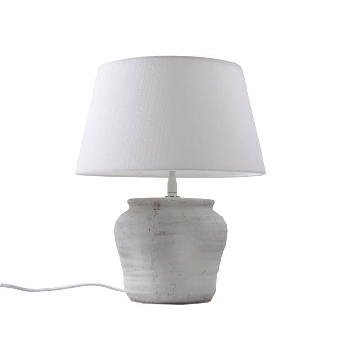 Lampe à poser - Lindby - lampe de chevet - Céramique Tissu textile - blanc