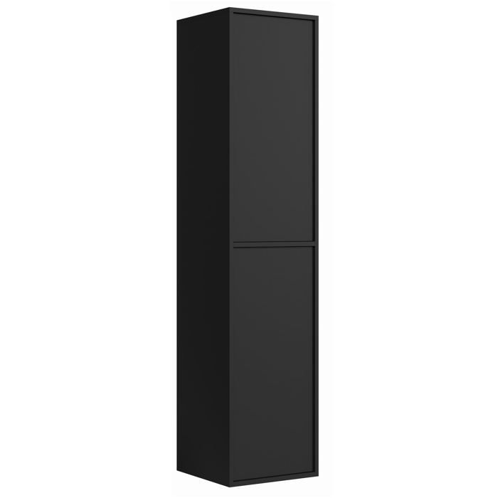 Armoire de rangement Mali 38 x 33 x 160 cm - Noir mat - Colonne suspendue 2 portes Armoire de rangement Mali 38 x 33 x 160 cm - Noir mat - Colonne suspendue 2 portes
