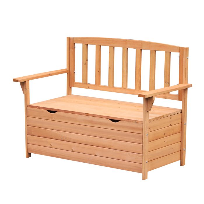 Banc de jardin 2 places avec coffre de rangement en bois