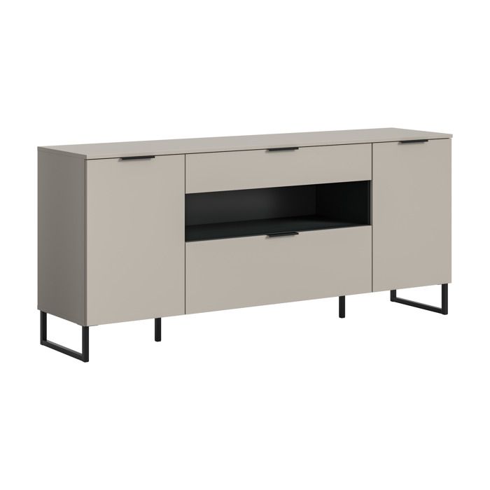 [en.casa] Buffet bas Noida cachemire et noir 185 x 41 x 80 cm