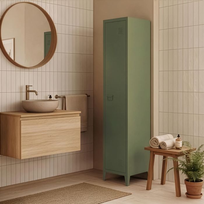 Armoire en métal 1 porte vert kaki MAEVA Armoire en métal 1 porte vert kaki MAEVA