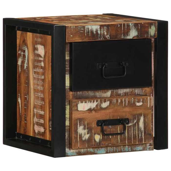 Tables de chevet 2 pcs multicolore 40x35x40cm bois récupération_2 ans garantie_48755