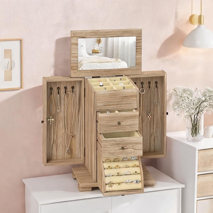 Dressing Tables with Marron Bois De Paulownia and 10.4 x 6.3 x 13.2 in 5 x 16 x 33