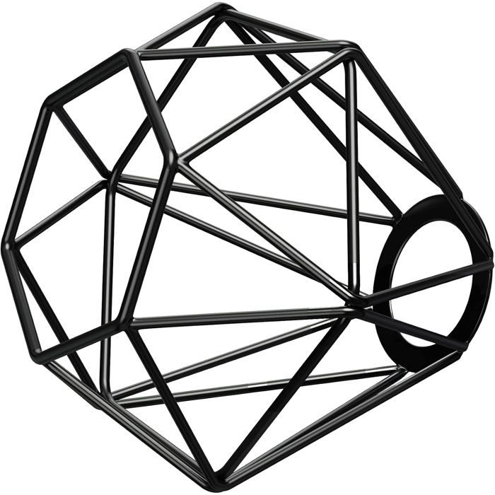 1 Abat-jour Cage Noir 160mm Diamètre Design Industriel Compatible E27 E14 Pour Cuisine Bureau